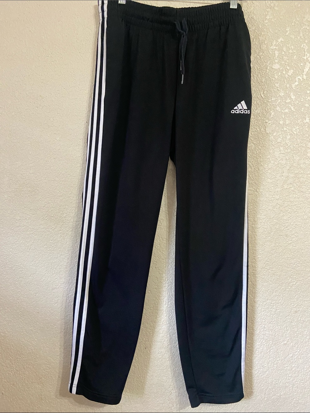 adidas Black Joggers with White Three-Stripes